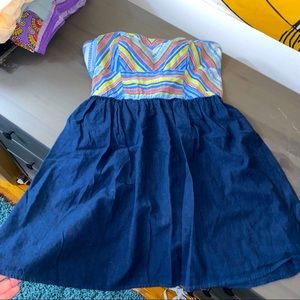 Striped Strapless Dress from Macy’s Size M